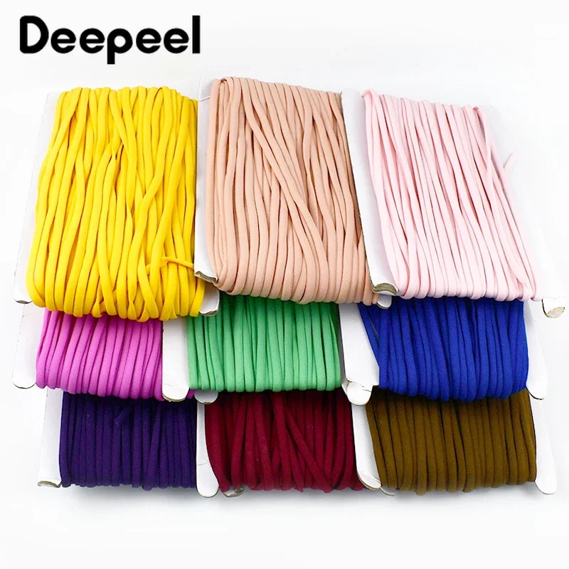 5 metri di Nylon fascia elastica colorata 3/5mm di larghezza elastici Decor nastri di pizzo Ear Hang cappelli scarpe Haberdashery accessorio per