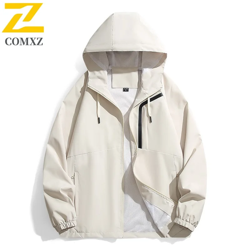 

COMXZ Outdoor Travel Mens Jacket Hooded Lightweight Motorcycle Coat Casual Daily Style Comfortable Windproof Autumn Clothing