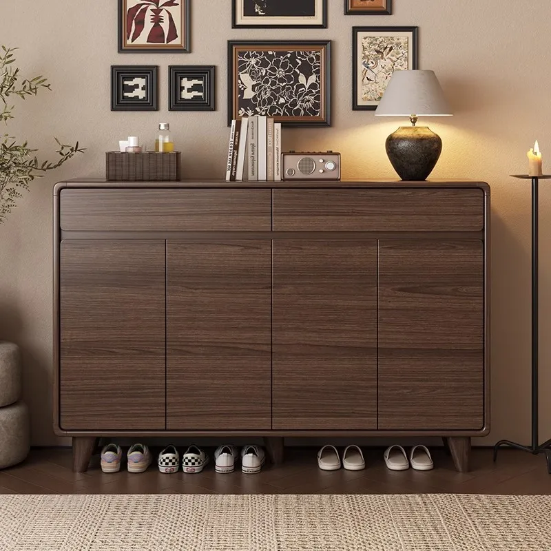 

Solid wood, corner shoe cabinet, household, door, new Chinese style, high end, home entry, storage