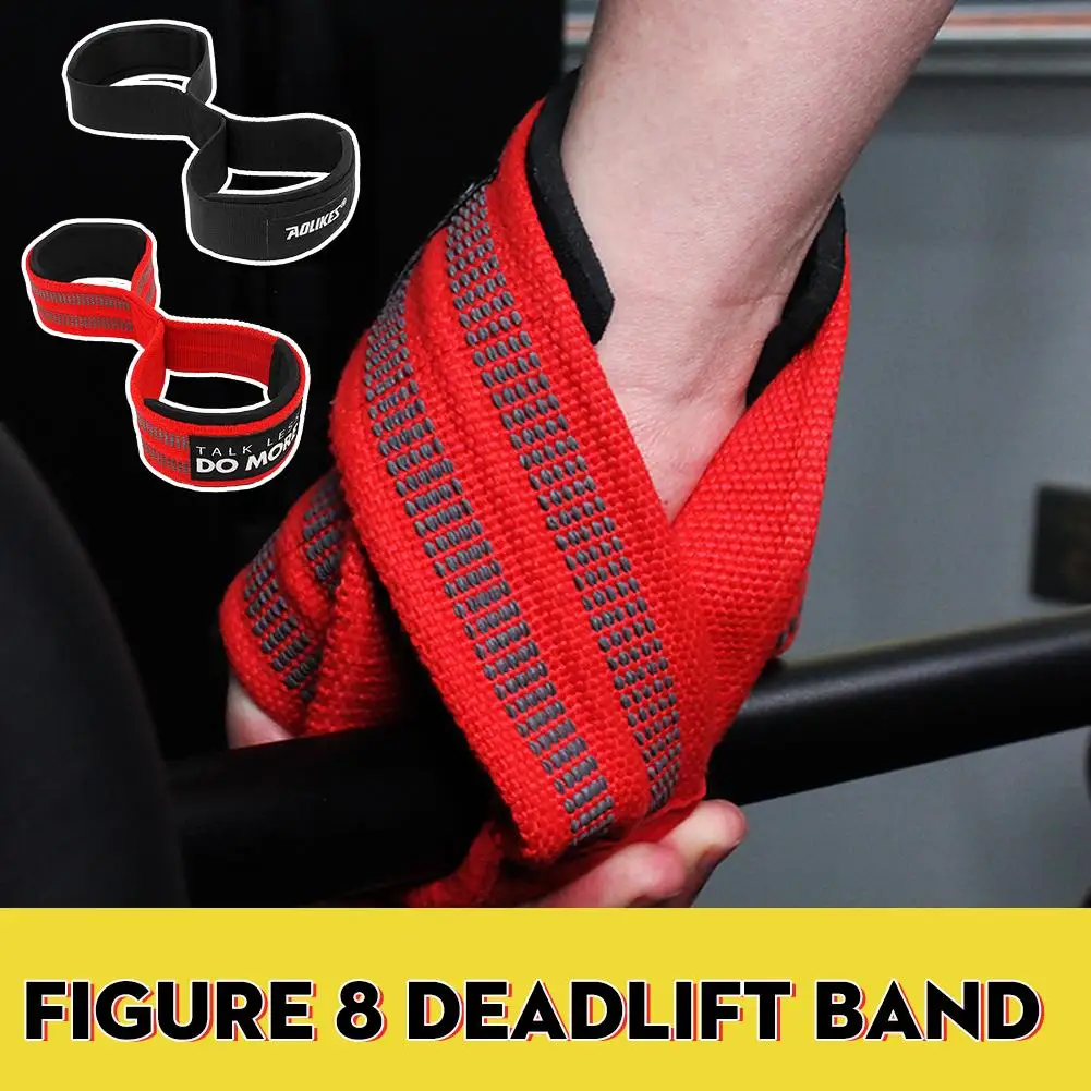 

Padded Figure 8 Straps Deadlift Weight Lifting Wrist Lifters Straps Pull-ups Power Fitness Gym Bar Workout Horizontal M2G0