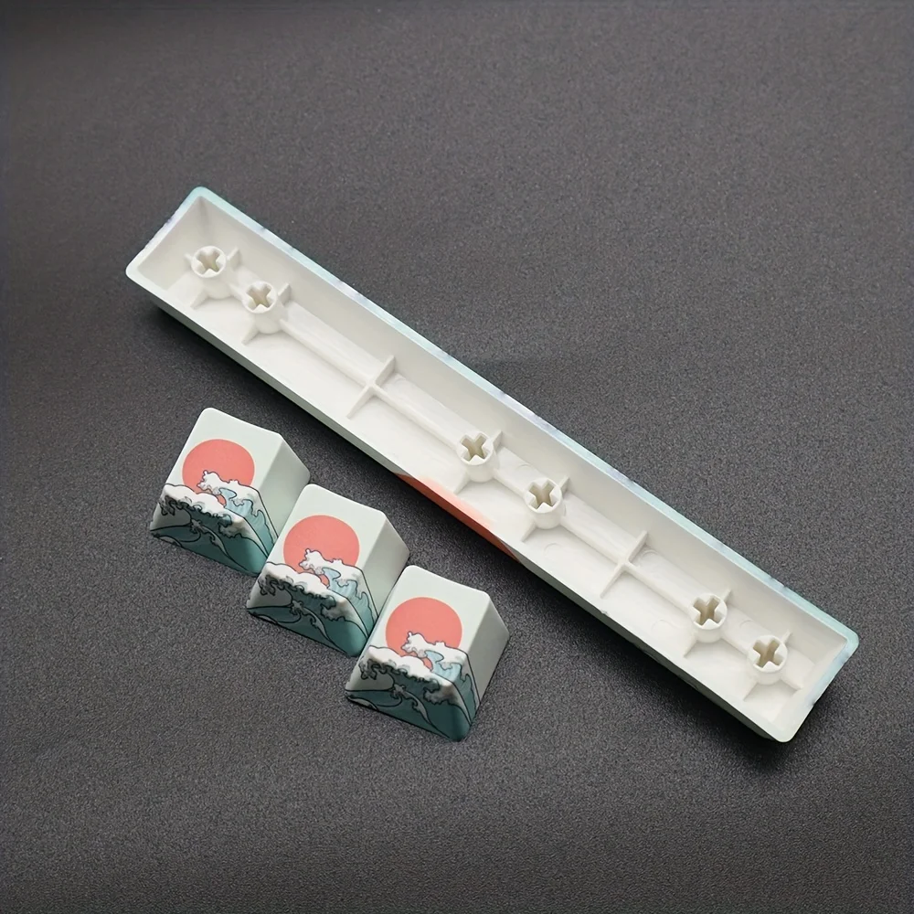 2 Pcs Esc + Space Bar Coral Sea Keycap OEM Height Pbt Cherry Sub - 6.25u Key For Diy Mechanical Keyboard