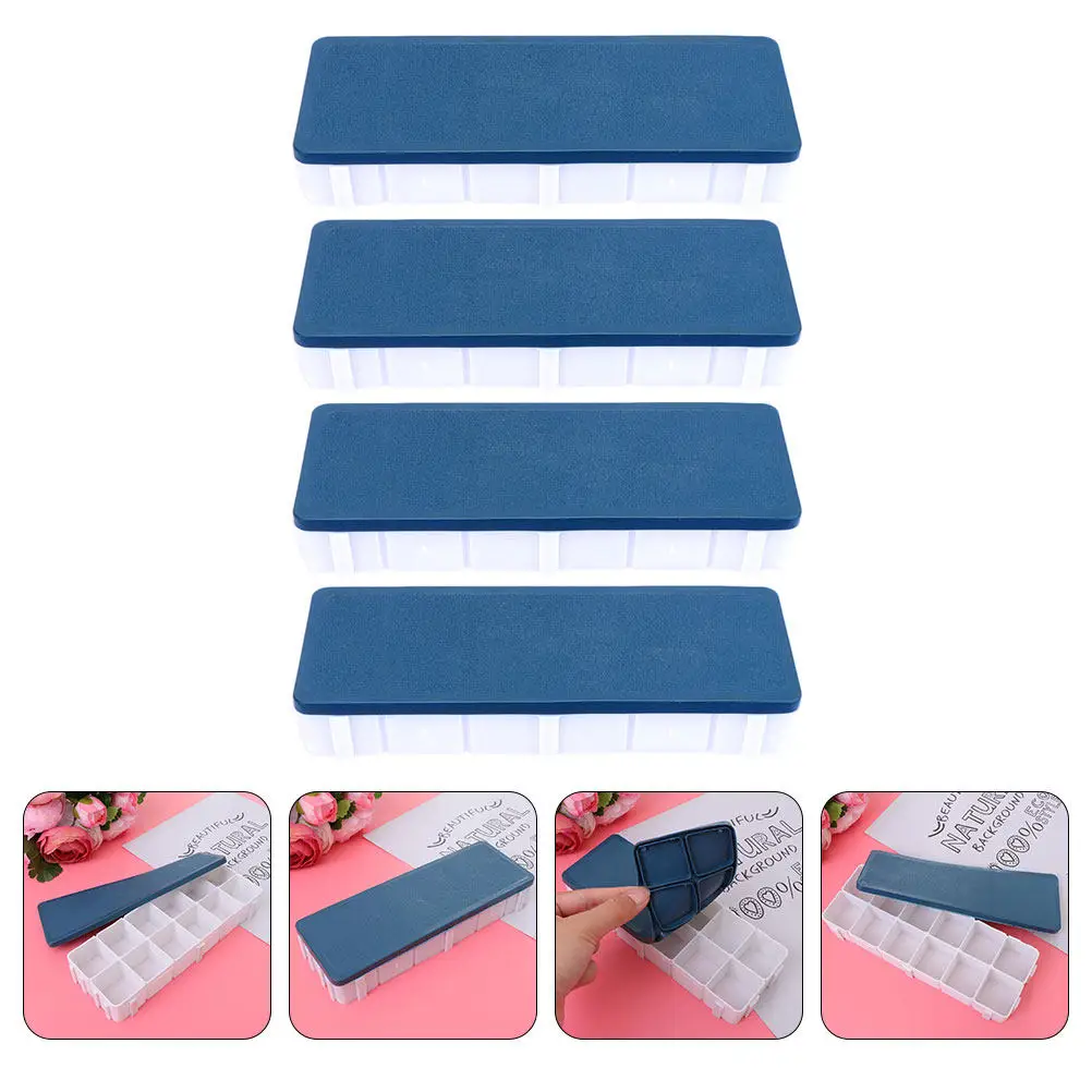 

4Pcs Plastic Gouache Paint Tray with 12 Grids for Artists Students Color Mixing Board Art Supplies Painting
