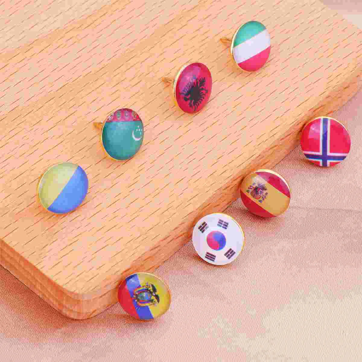 Push Pin National Pattern Drawing Pin Flag Thumbtacks Small Map World Flag Stationery Supplies for Home Office School