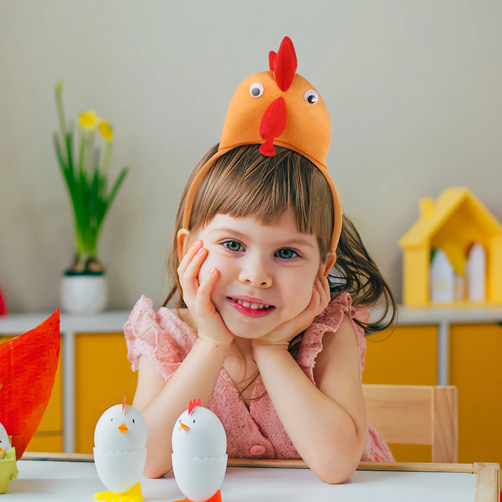 3 stks Pasen Haan Hoofdband PP Katoen Haan Haar Hoepels Dieren Kostuum Kids Cartoon Haarbanden Voor Pasen Party Cosplay Props