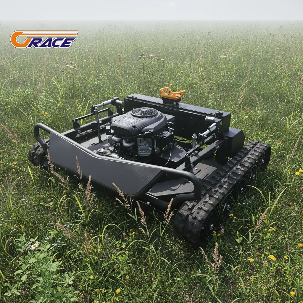 

Customize 130cm EPA RC Lawn Mower Remote Control Crawler Grass Cutting Equipment Heavy Duty