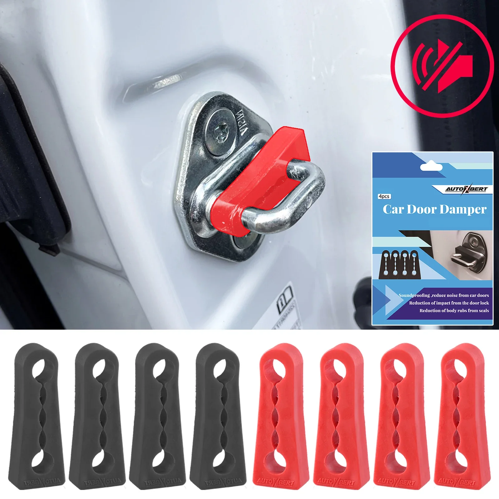 Car Door Lock Noise Reducer, Spring Buffer, Damper, Door Buffer, Shock Absorption Pad, Sound Insulation Device