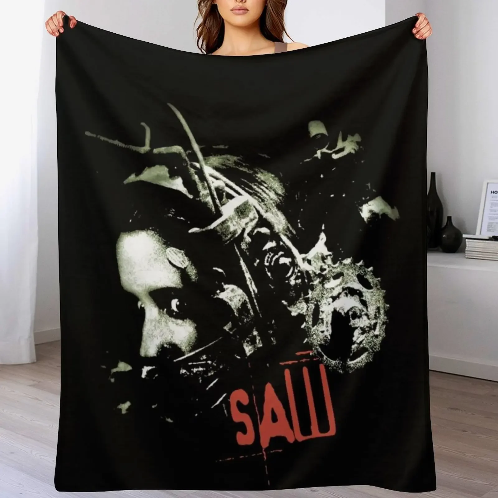 Saw Horror Movie Retro Throw Blanket Decorative Sofa blankets and throws Blankets