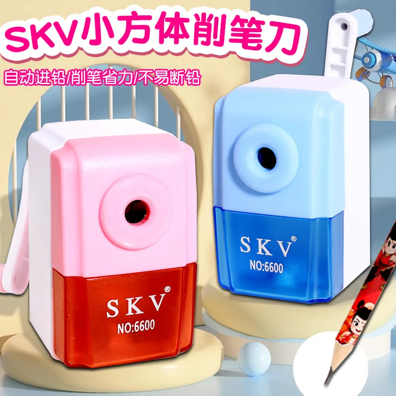 SKV Automatic Pencil Sharpener Hand Crank for Kids Students Portable Manual Sharpener Art Drawing Pencil Cutter
