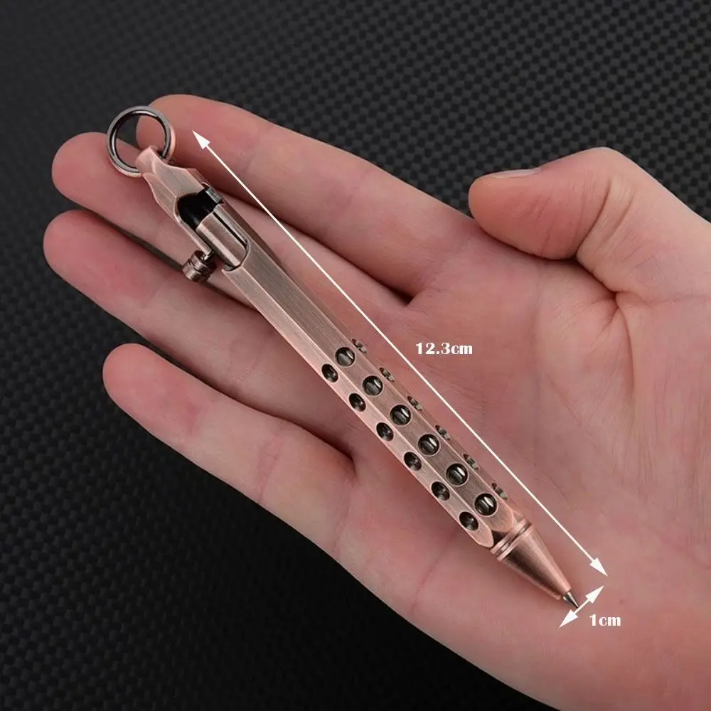 Portable Brass Pen Medium Point 1.0mm Retro Ballpoint Pen Bolt Action Smooth Writing Signature Pen - view 6