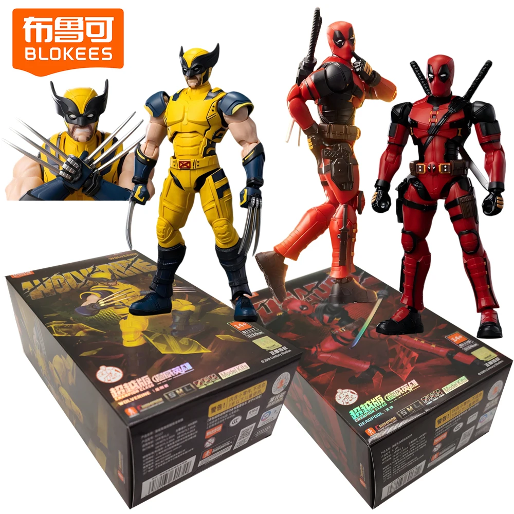 

NEW Blokees Deadpool Wolverine Action Figures Champion Class Series Collections Movie Model Desk Ornament Decor Gifts for Adults