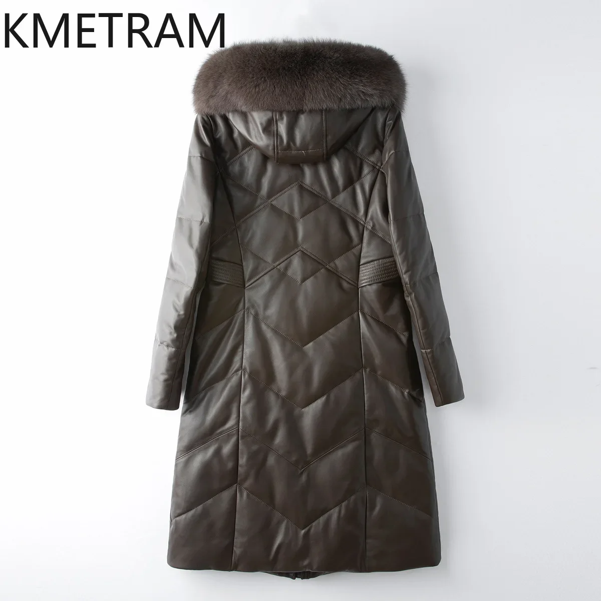 100% Sheepskin Puffer Jacket Women Clothing Goose Down Long Coas Winter Jackets with Hood Fox Fur Collar Пуховик Женский 2024