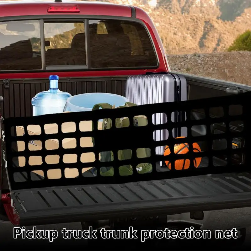 

Pickup Cargo Net Elastic Net Bed Foldable Truck Bed Net Truck Tie-Down Mesh For Daily Light Loads Travel Auto Accessories