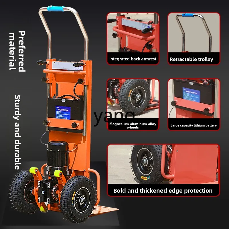 

YJQ Electric Crawler Stair Climber Automatic Tire Type Up and Down Stair Transport for Home Appliances and Building Materials