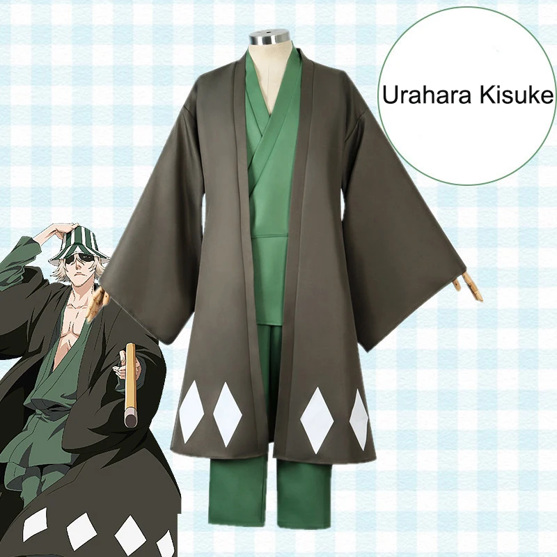 Anime Urahara Kisuke Cosplay Costume Anime Cloak Pants Set Kisuke Urahara Kimono Party Costume for Adult Unisex