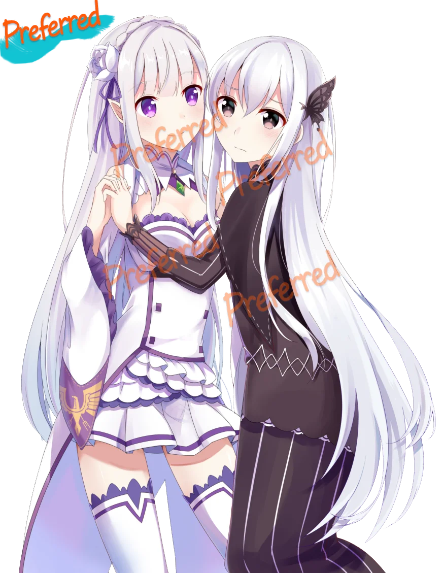 Re:Zero Echinda and Emilia Weatherproof Sticker Decal for Your All Cars Racing Laptop Trunk Toolbox Window Bumper