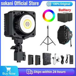 Sokani X60 Mini RGB LED Video Light Continuous Outdoor Photography Lighting Bowens Mount for Studio Video Recording Shooting