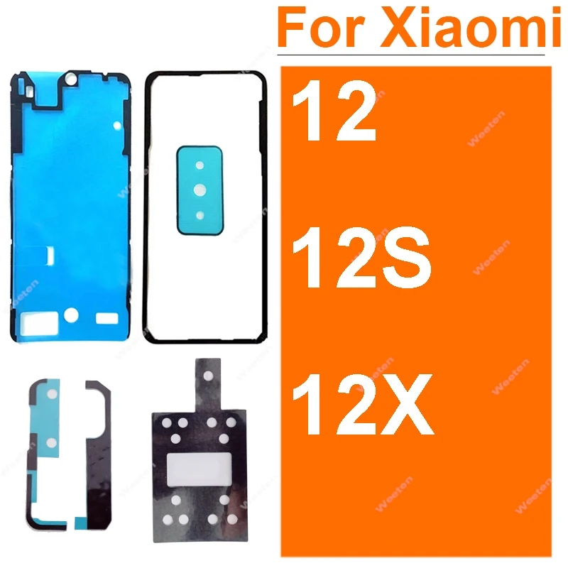 For Xiaomi 12 12S 12X Back Battery Housing Cover Adhesive Tape Front LCD Screen Adhesive with Rear Camera Sticker Glue Parts