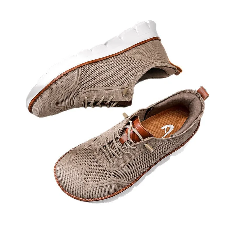 Stylish Men Wide Box Shoes Barefoot Shoes Casual Mesh Brogue Sneaker Minimalist Zero Drop Summer Fashion Breathable Man Sneakers