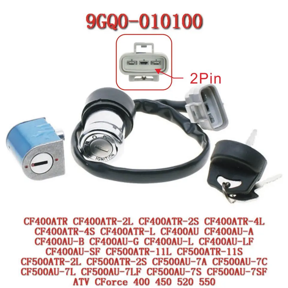 USCOCOO Ignition Lock Switch With Keys – Direct Fit For CFMoto CForce CF400AU & 500S 400 ATV (2016-2020)