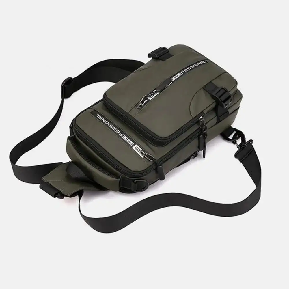 New  Chest Bag Large Capacity Adjustable Shoulder Strap Handbag Zipper Closure Lightweight Waterproof Men Travel Daily