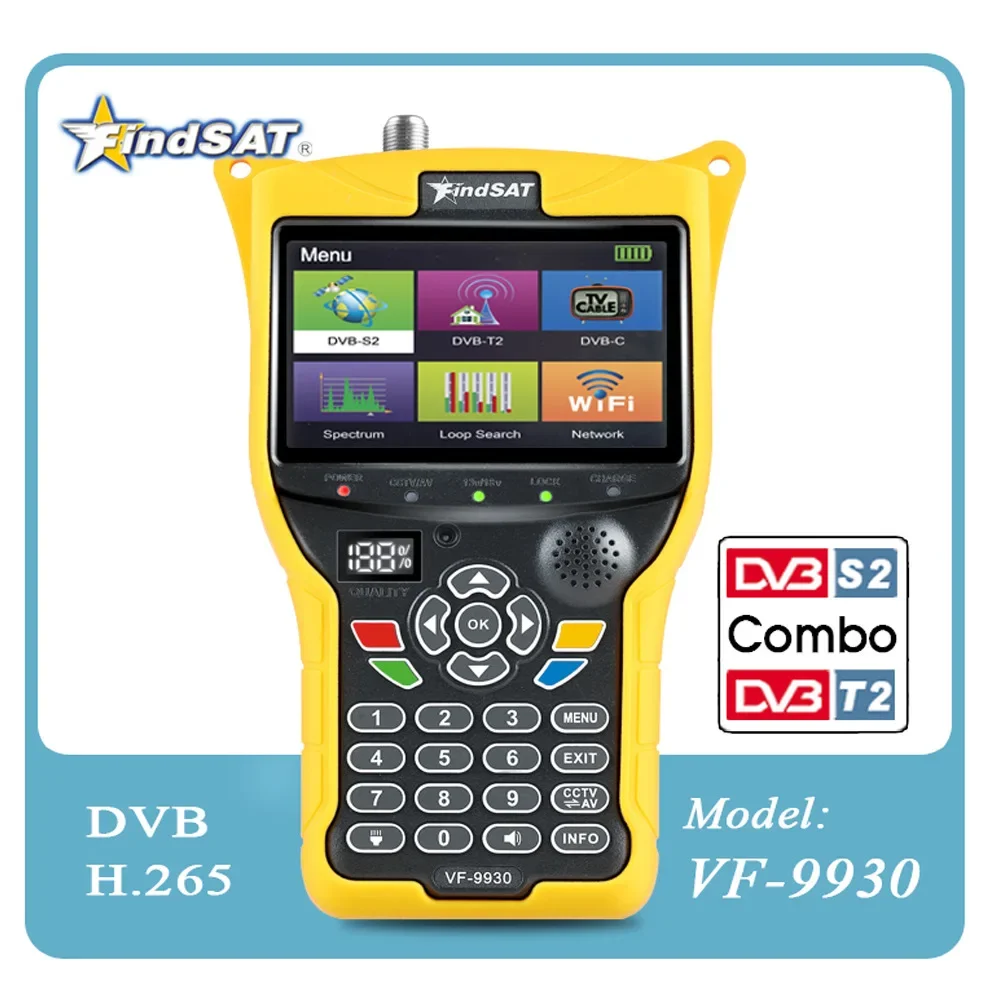 VF9930 كومبو جهاز استقبال التلفزيون الرقمي FindSAT يدعم إشارات DVBS S2 T2 C AHD لمعدات اختبار CCTV #3