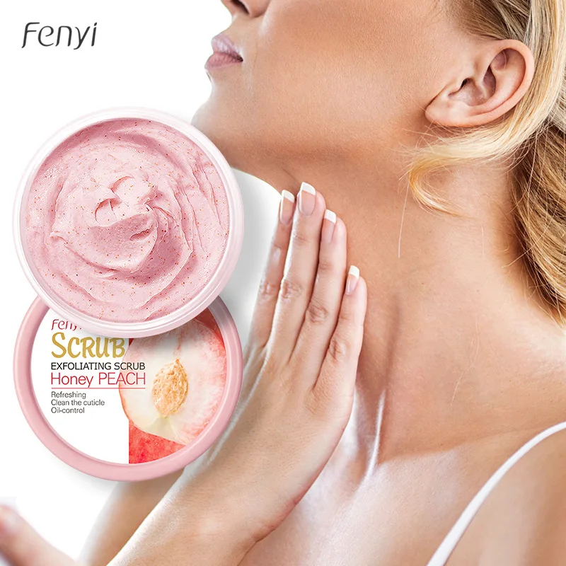 LAIKOU Peach Body Scrub Cream Face Scrub Deep Cleansing Skin Brightening Go Cutin Dead Skin Acne Reduce Moisturizing Body Care