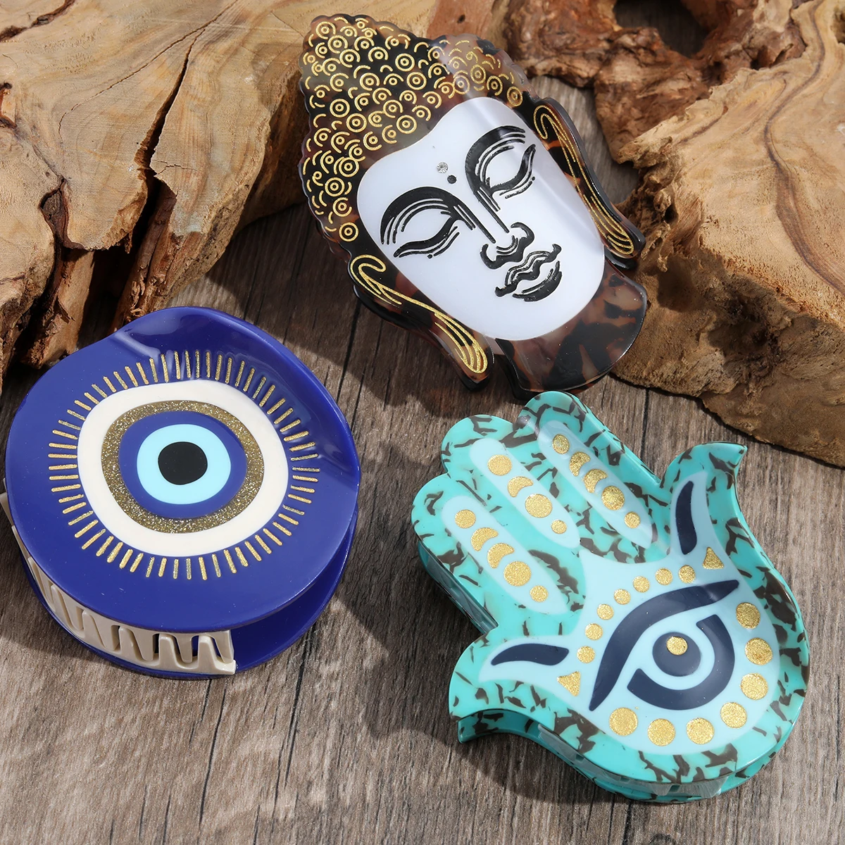 1-częściowa spersonalizowana spinka do włosów złe oko hamsa ręka budda spinka do włosów prezent świąteczny na dzień matki spersonalizowana damska spinka do włosów
