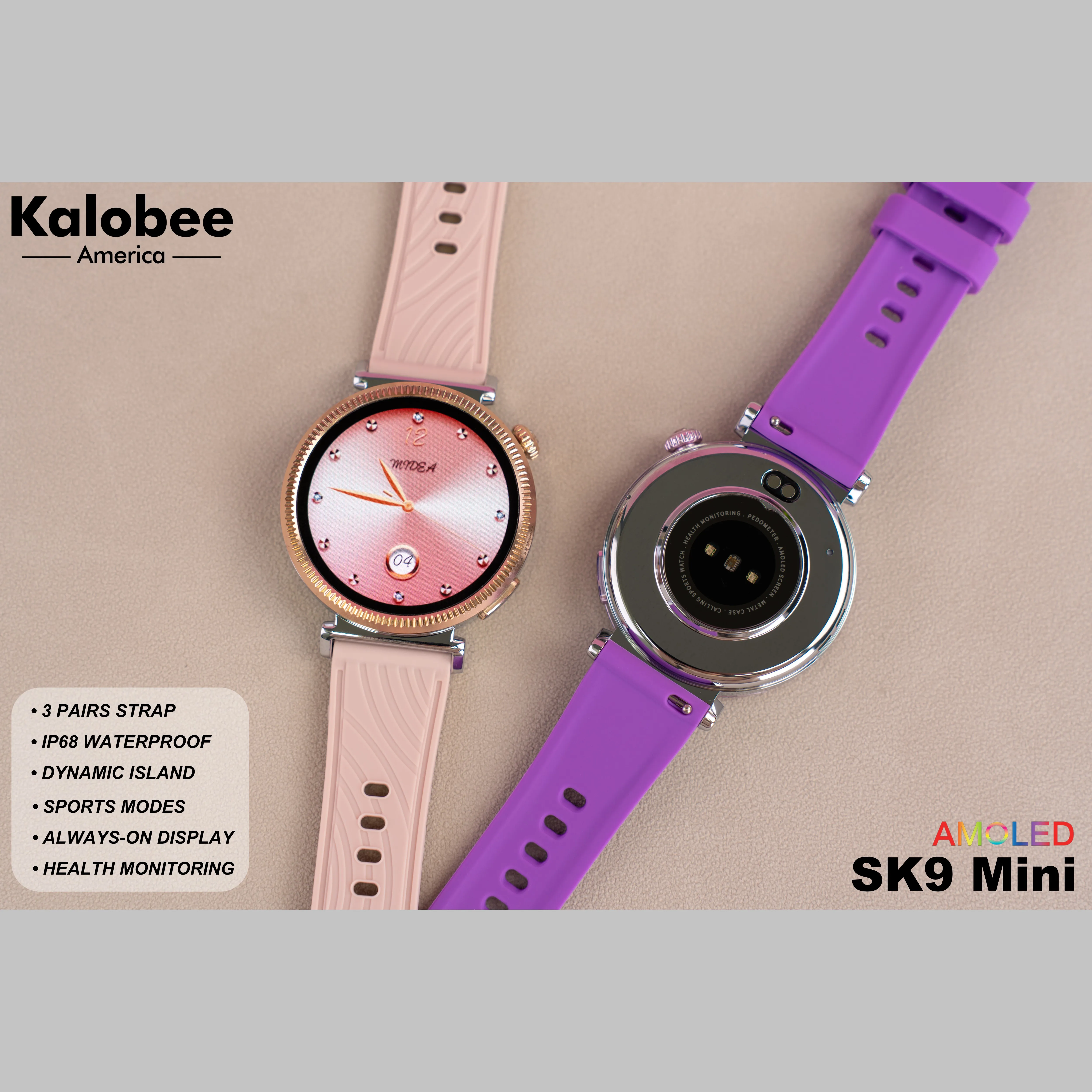 Kalobee SK9 MiNiKalobee SK9 Mini 1.18-inch AMOLD fashionable women's health monitoring multi-exercise mode anti-loss smartwatch