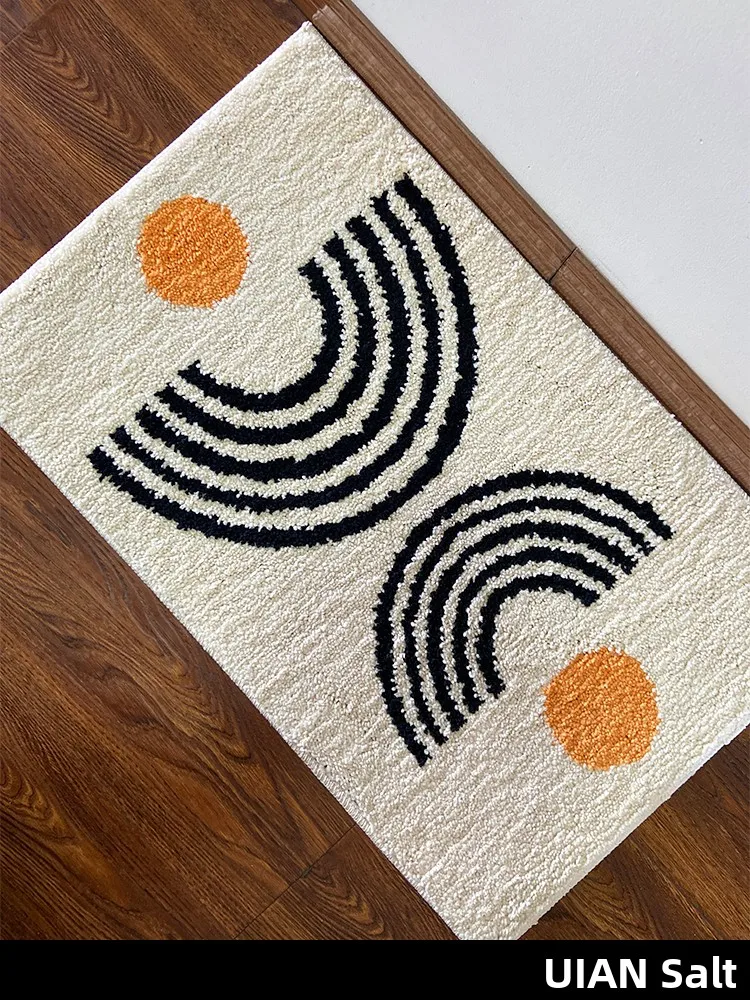 Modern Simple Entrance Anti-Slip Absorbent Bathroom Mat Bedroom Living Room Home Use Carpet Long Rectangle Abstract Geometric...