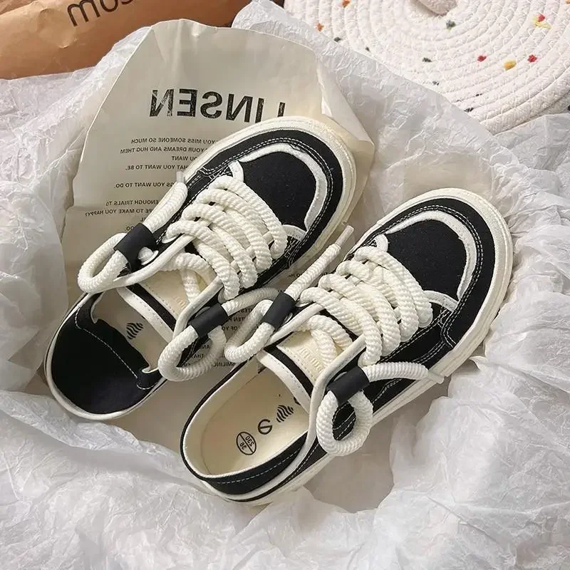 Thick Soled Canvas Fashionable Versatile with Increased Height Board Shoes for Comfort Breathability Two Pairs of Canvas Shoes