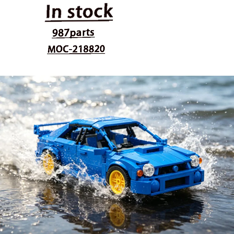 Building Block Model MOC-218820 New Street Sports Blue Supercar Racing 987 Parts MOC Birthday New Year Christmas Toy Gift