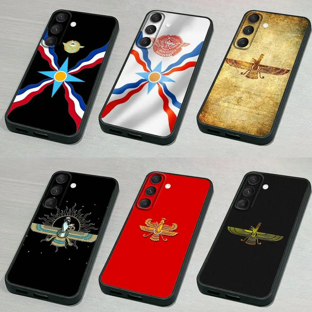 

A- Assyrian-es Flag Phone Case For Samsung S 25,24,23,22,30,21,10,9,Ultra,Plus,Lite,FE,4,5G Black Soft Case