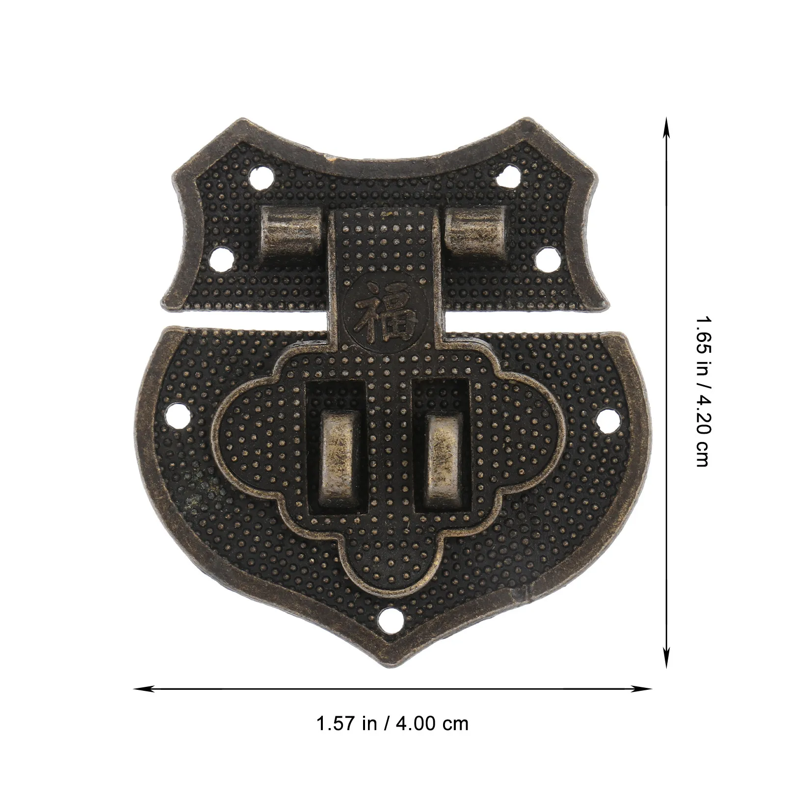 4Pcs Retro Jewelry Box Buckle Zinc Alloy Bronze Tone Vintage Hook Lock for Cabinet Door Toolbox Wooden Case Furniture