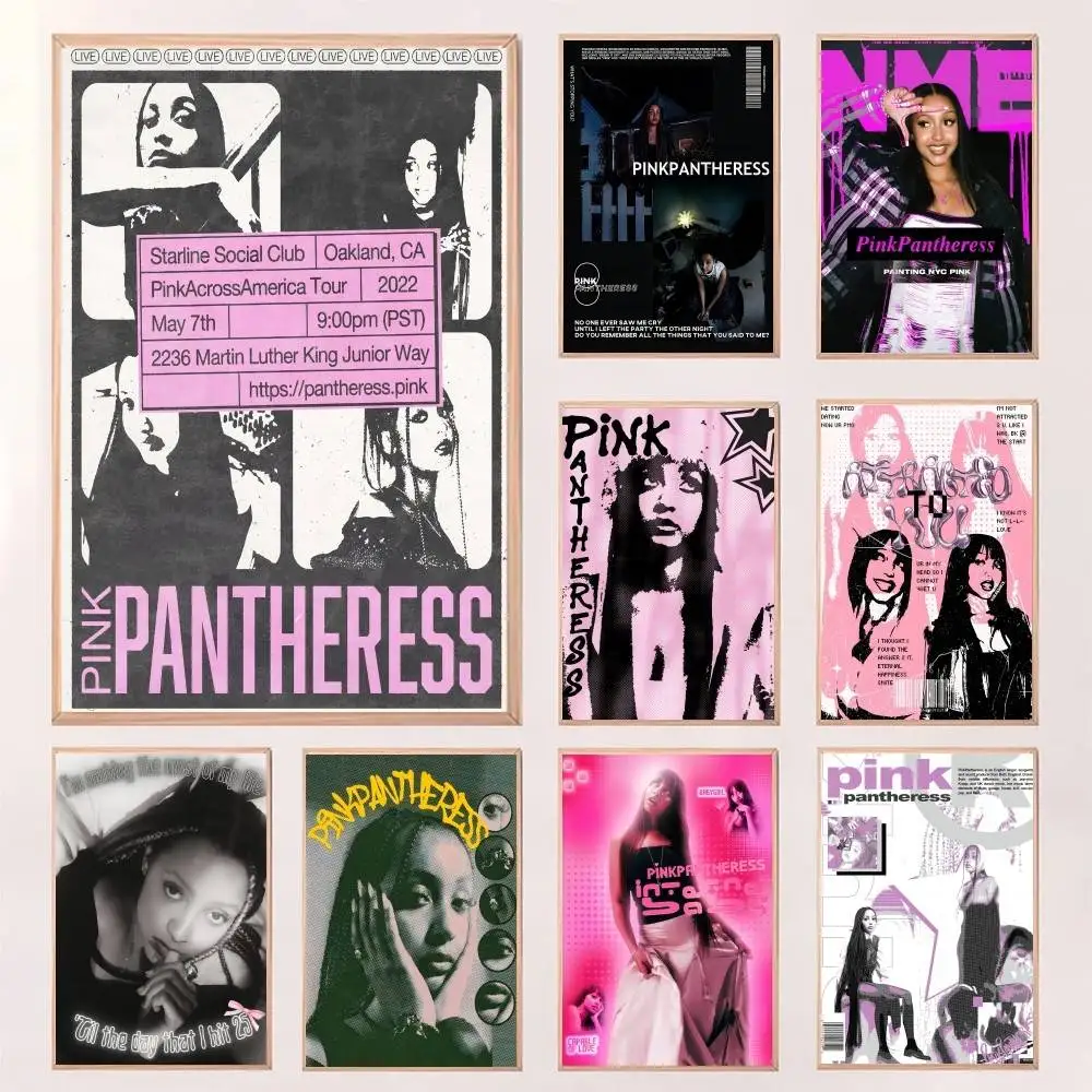 1 قطعة PinkPantheress المغني المشارك ذاتية اللصق الفن مقاوم للماء ورقة ملصق مقهى بار غرفة جدار ديكور #1