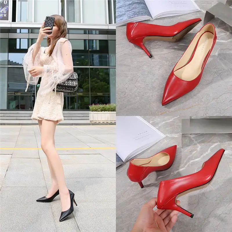 

Fashionable Two-Way Wearable Pointed Toe High Heels Women's Shoes CleanFit Style PU Leather Casual Footwear Rubber Outsole
