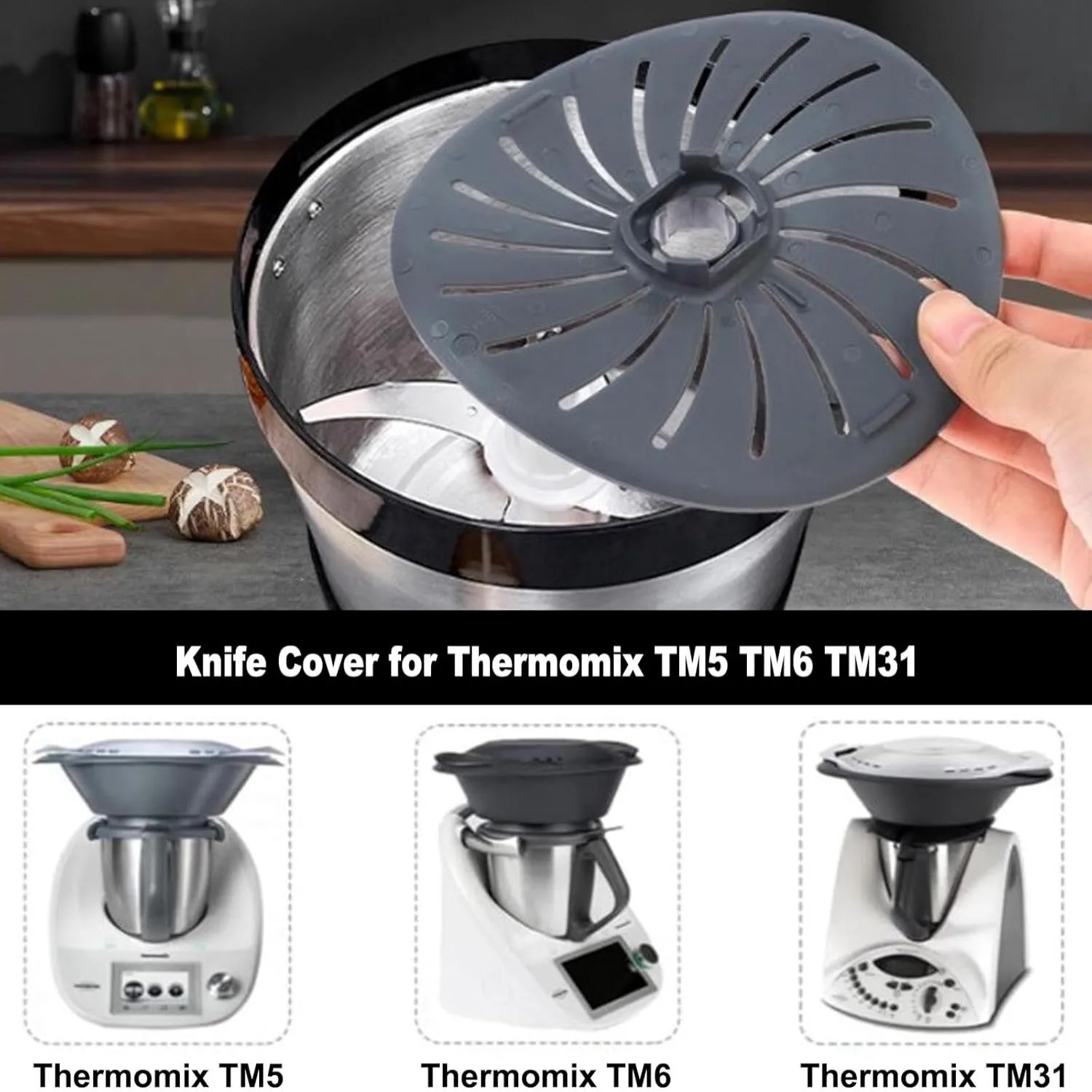(2 pieces per set)Blade Protective Cover and Knife Guard Suitable for Thermomix TM6, TM5,Protects Knife, Reduces Dough Residue
