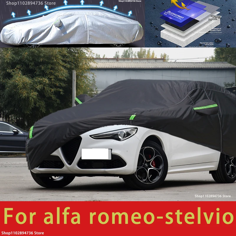 

For alfa romeo-stelvio fit Outdoor Protection Full Car Covers Snow Cover Sunshade Waterproof Dustproof Exterior Car accessories