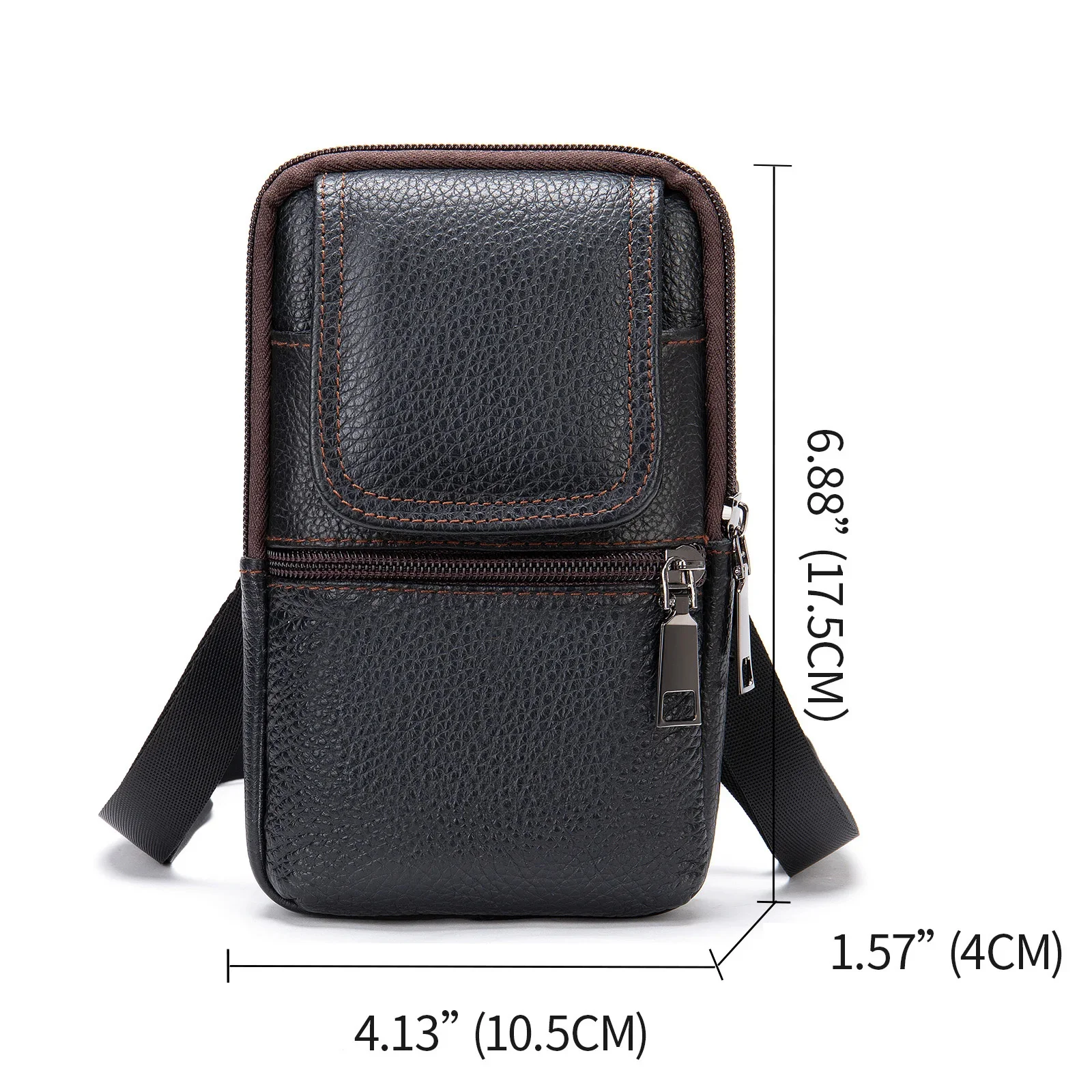 Saco de cintura de couro genuíno masculino, bolsa de telefone, mochila exterior, pacote masculino, cinto, ombro, móvel, desgaste, masculino