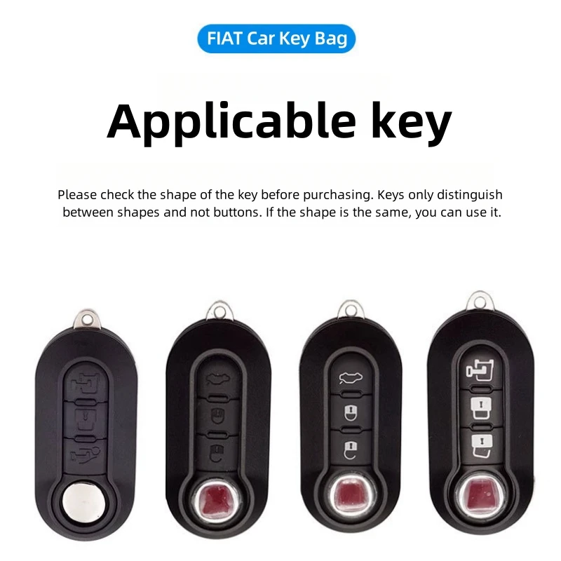 Suitable for Fiat 500C 500 500E 500L 500X 2011 2012 2013 zinc alloy high-end car key bag special car key cover shell key chain