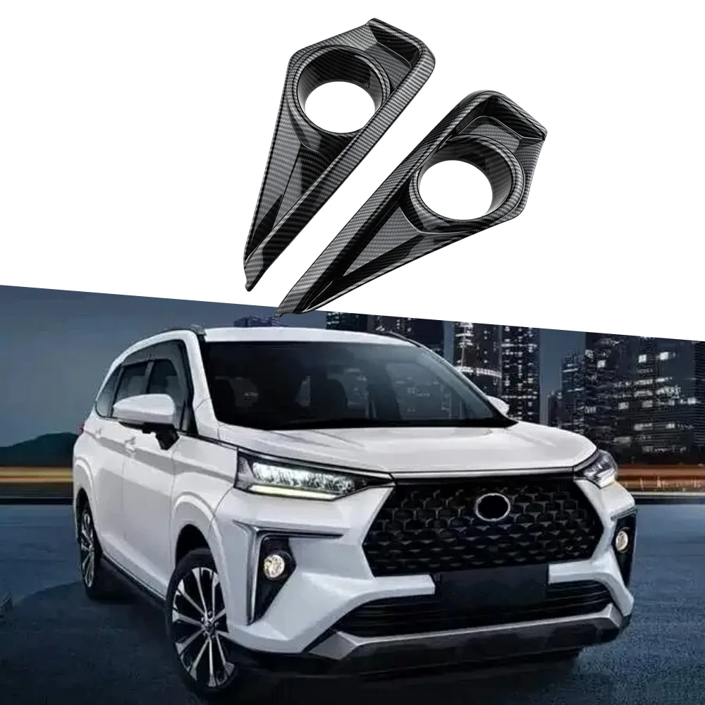 Vordere Nebelscheinwerfer-Abdeckung für Toyota Veloz 2022 - 2024 Kohlefaser-Muster Rückleuchten Nebellampen-Rahmen Dekorationszubehör