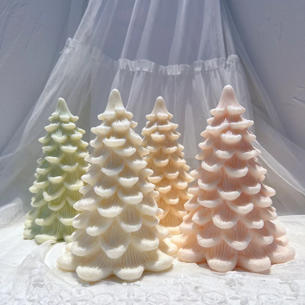 

17.5CM Christmas Tree Silicone Candle Mold Christmas Home Decor Silicone Mold Dinner Soy Wax Silicone Mould Christmas Decor