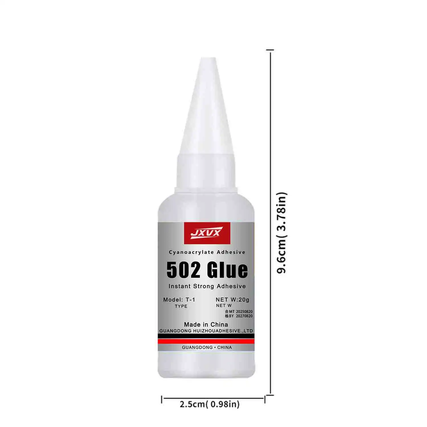 JXVX 1-5 قطع 502 غراء فوري سريع الجفاف Cyanoacrylate لاصق جلد مطاط خشب معدني سائل أداة قوية، جل قرطاسية 502 غراء فوري قوي، مع موزع دقيق. #6