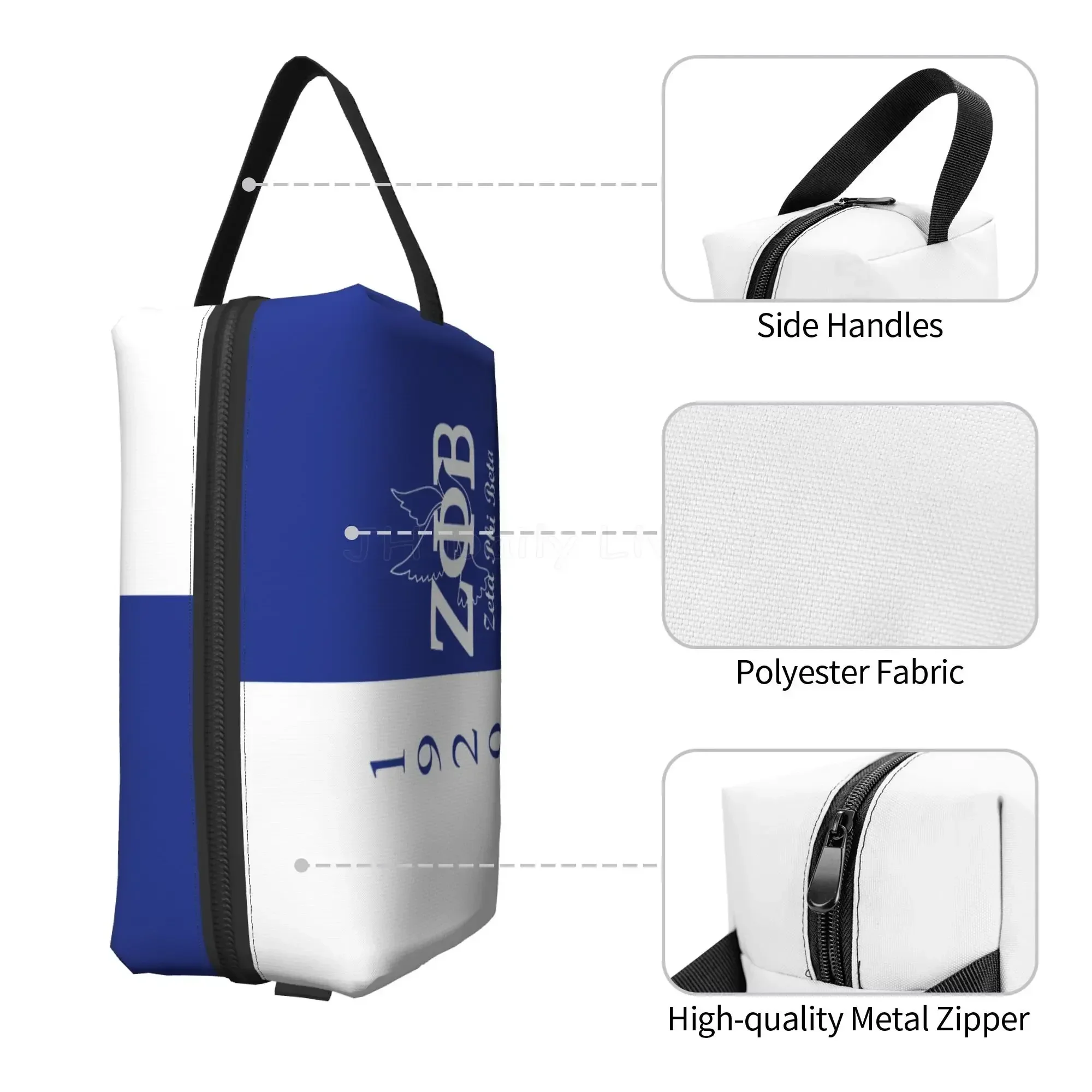 Zeta Phi Beta Print Storage Bags Portable Large Capacity Travel Toiletry Bag Ideal for Travel Storage Makeup Bags Cosmetic Bag