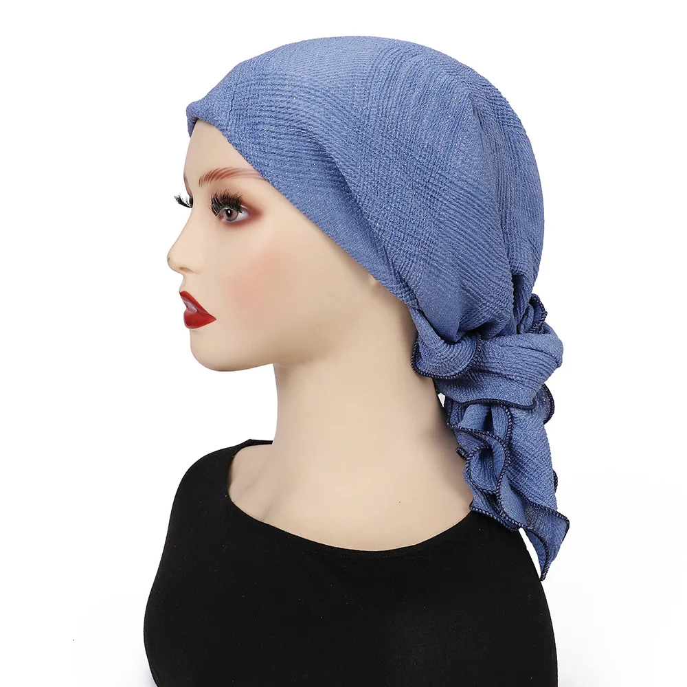 

65*65CM Fashion Solid Color New Malaysia Square Imitation Cotton Hemp Mugal Edge Scarf Indonesia Wrap Gauze Hijab Cap