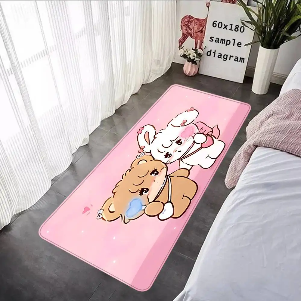 Cute Cat Mikko I-illustrations Floor Mat Rectangle Anti-slip Home Soft Badmat Front Door Indoor Outdoor Mat Welcome Doormat