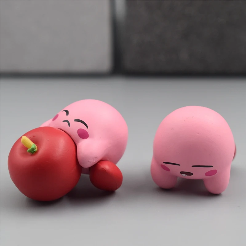 6 قطعة مجموعة Kawaii كيربي Gameboy Gashapon لعبة الشكل الشيف مع ملعقة ستار وادل دي دو المفاتيح نموذج جمع اللعب
