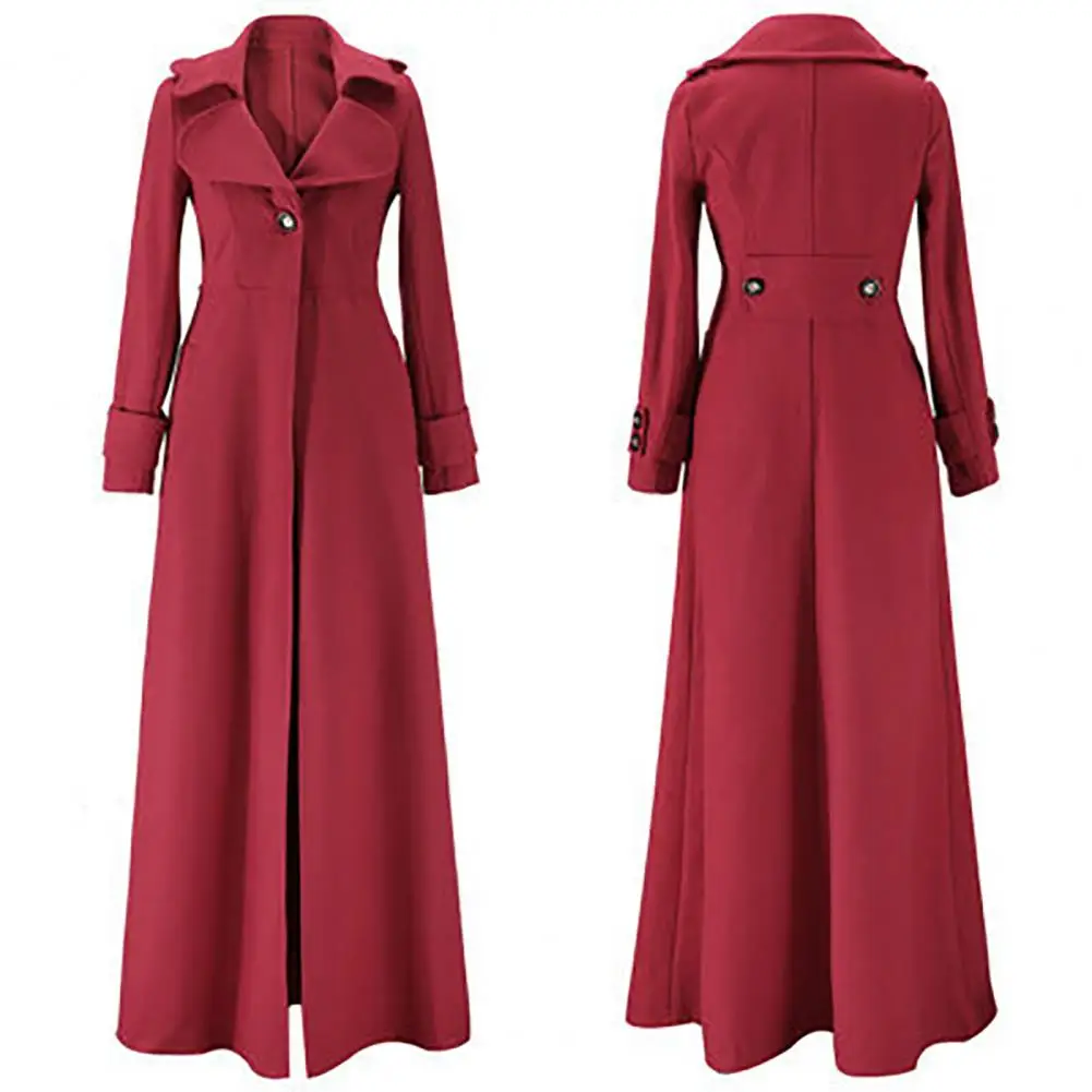 

Long Women Woolen Coat Autumn Winter Single Breasted Turndown Collar Slim Fit Woolen Ladies Trench Coat Overcoat Women Jackets