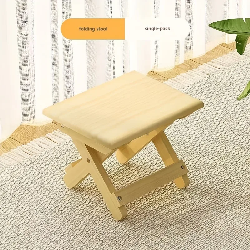 Versatile Durable Hardwood Folding Stool - Eco-Friendly, Classic-Style, for Fishing, Outdoor, Home Use, Compact & Portable Bench