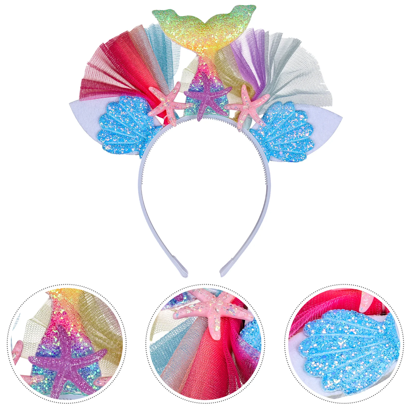 Mermaid Headband Tiara Hair for Party Hoops Headdress Fashion Accessories Child Decor