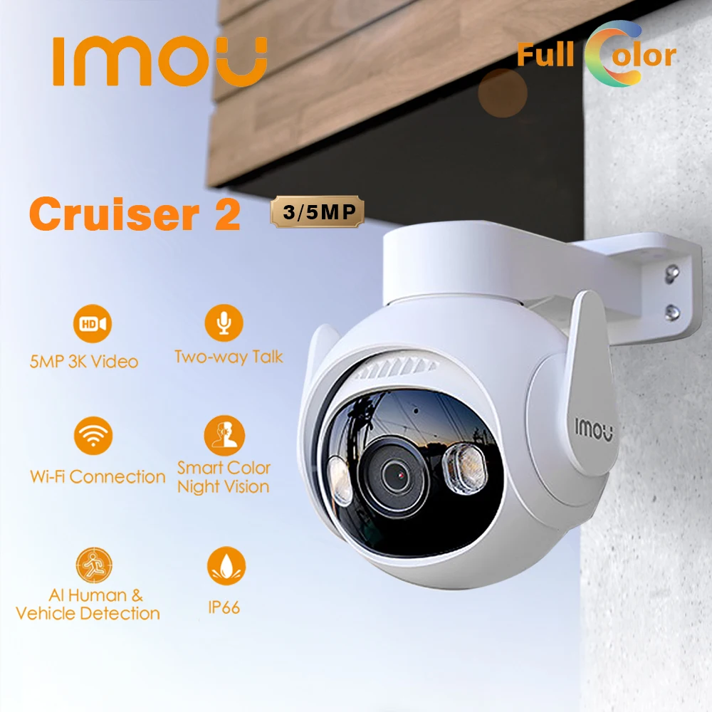 IMOU Cruiser 2 5MP/3MP PTZ WiFi kamera zewnętrzna ochrona bezpieczeństwa CCTV inteligentne śledzenie zwierzęta domowe kamery wykrywające człowieka noktowizor